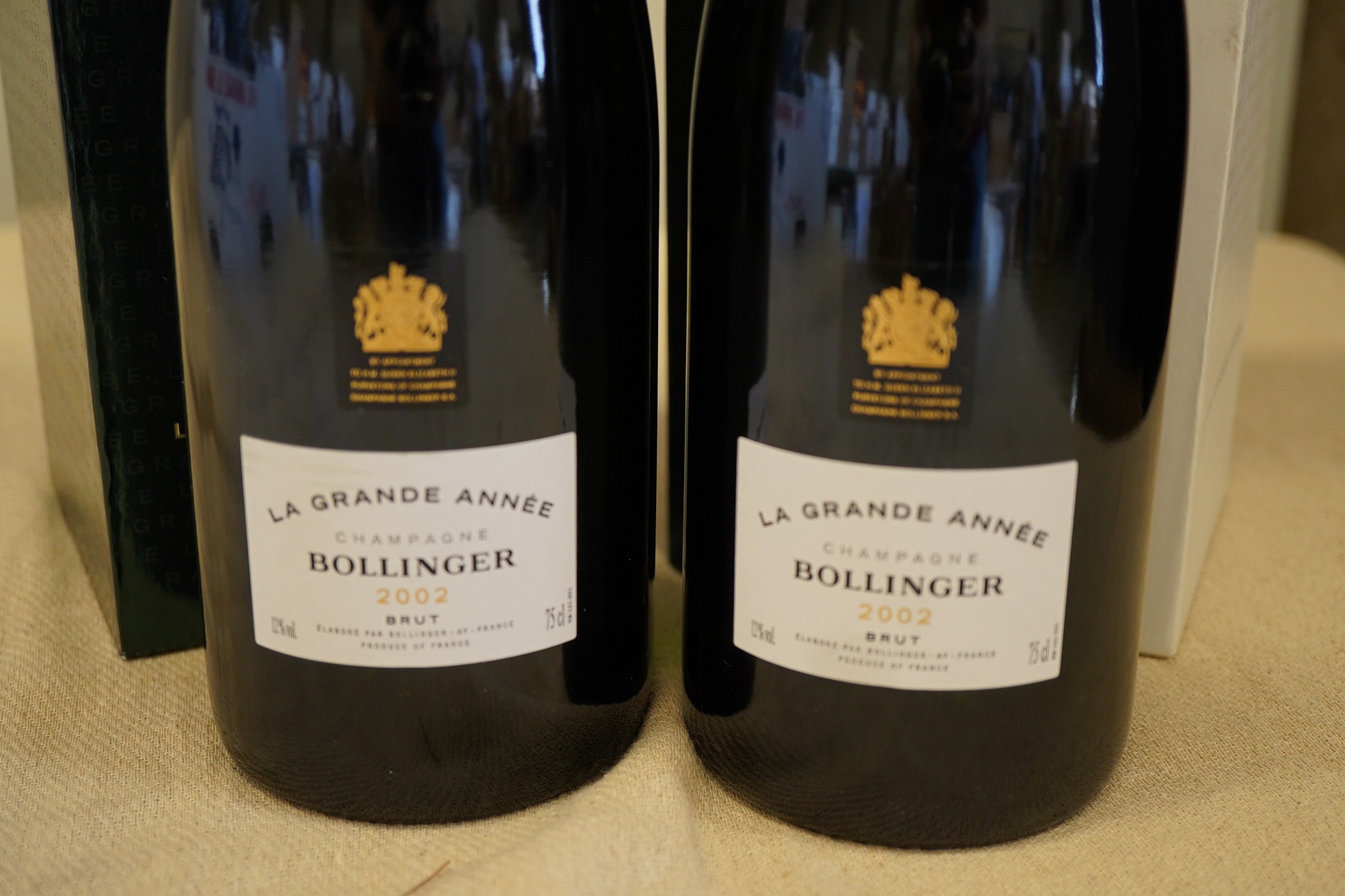 Two bottles of 2002 Bollinger La Grande Annee Brut Champagne. (Boxed)